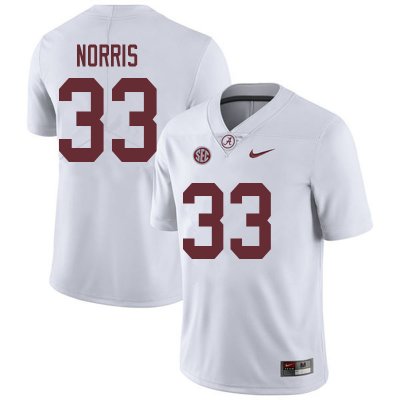 NCAA Men's Alabama Crimson Tide #33 Kendall Norris Stitched College 2018 Nike Authentic White Football Jersey FP17B27CA